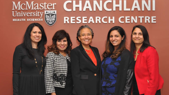 Sonia Chanchlani, Jaya Chanchlani, Camara Phyllis Jones, Tina Chanchlani, Sonia Anand at the Chanchlani Research Centre.